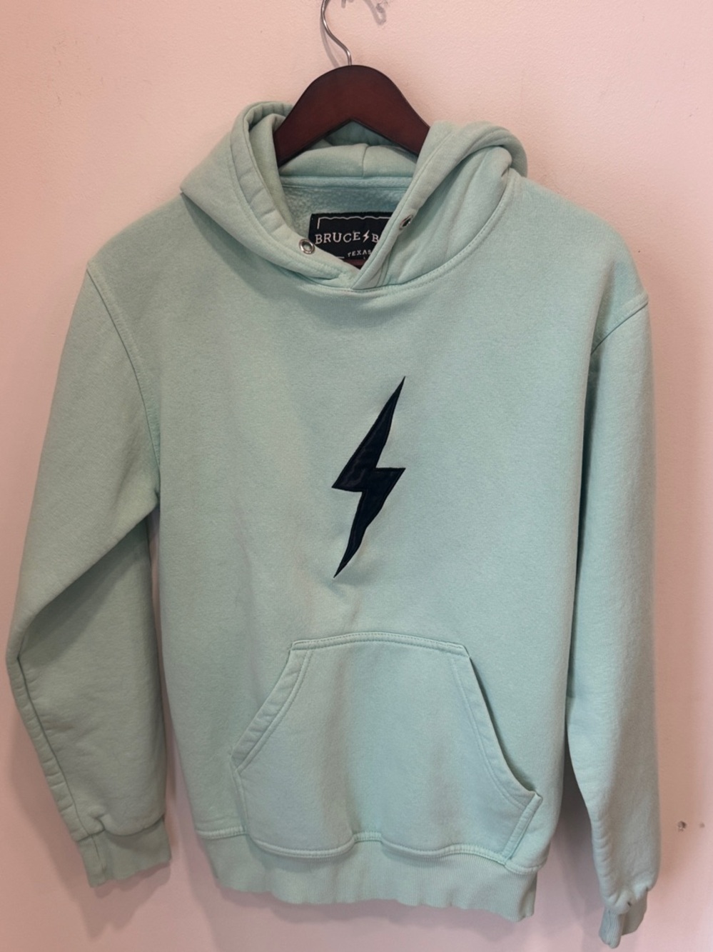 Bruce Bolt Mint Green Graphic Lightning Bolt Hoodie Sweatshirt S